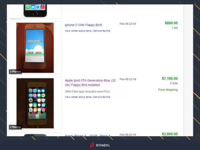 Price list for mobile phones with Flappy Bird pre-installed over the Internet