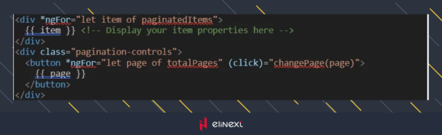 Modify the pagination.component.html file